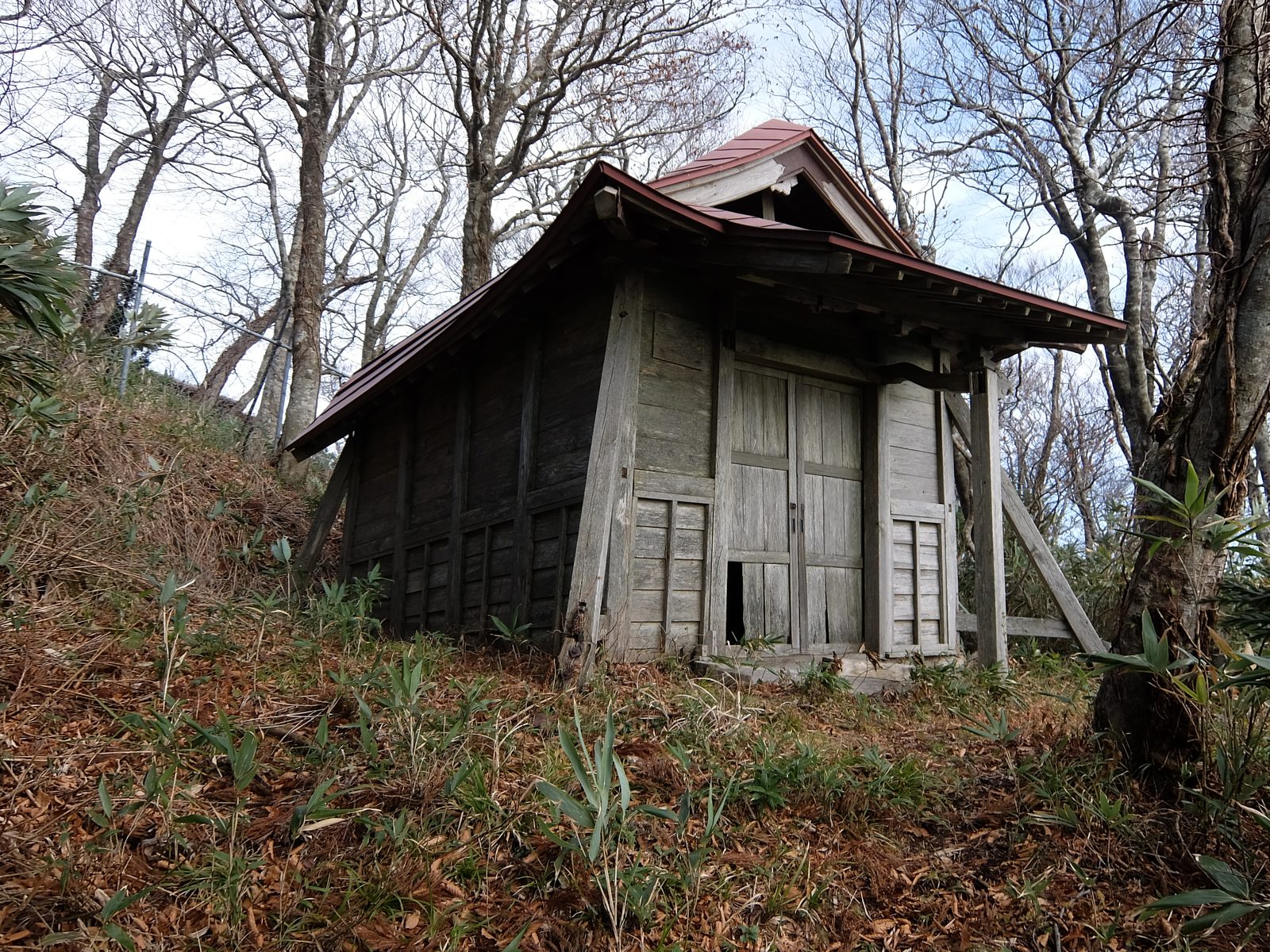 お山かけコース上、本山山頂にある奥宮の社殿