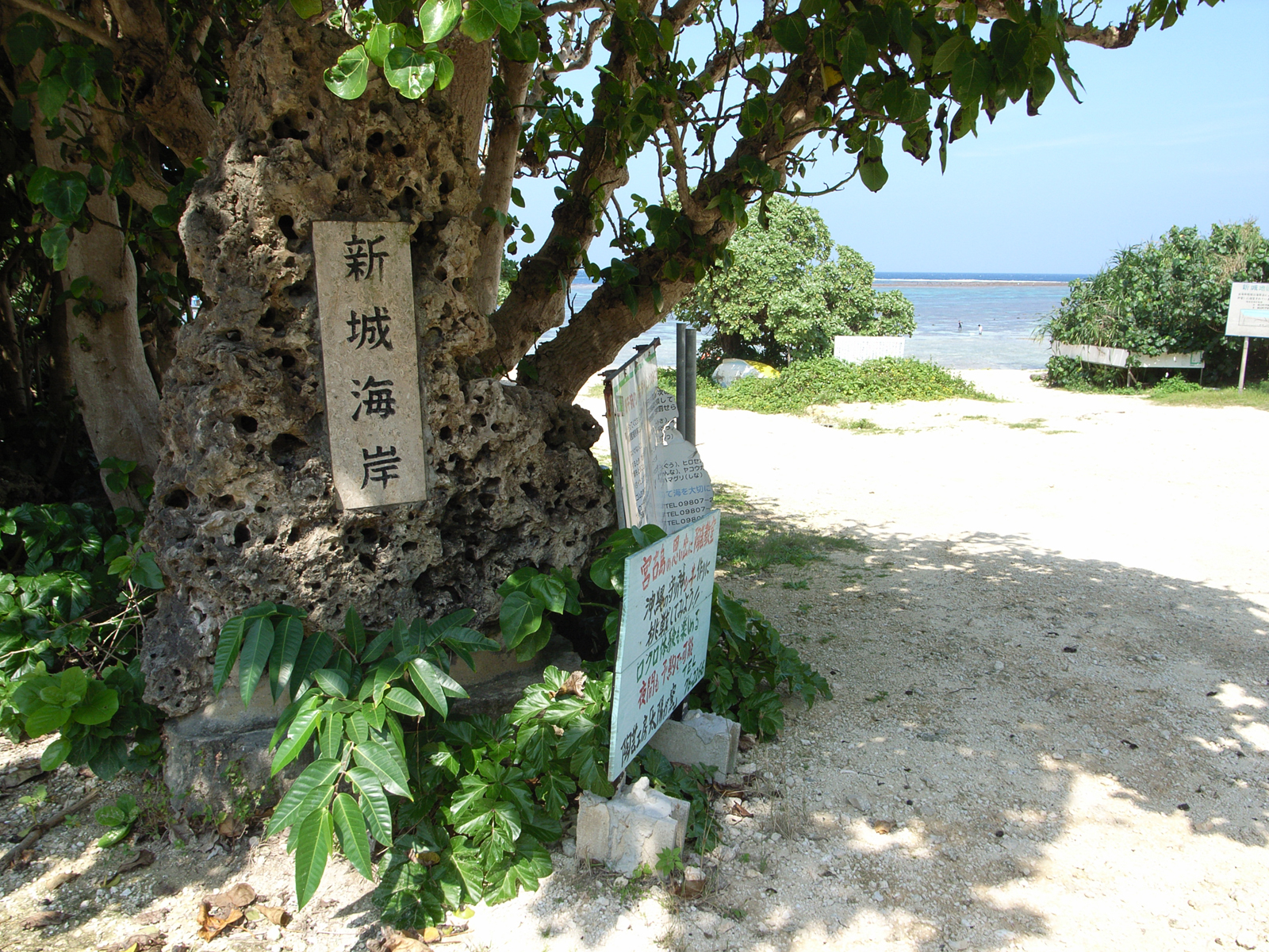 新城海岸の遠浅の海と入口
