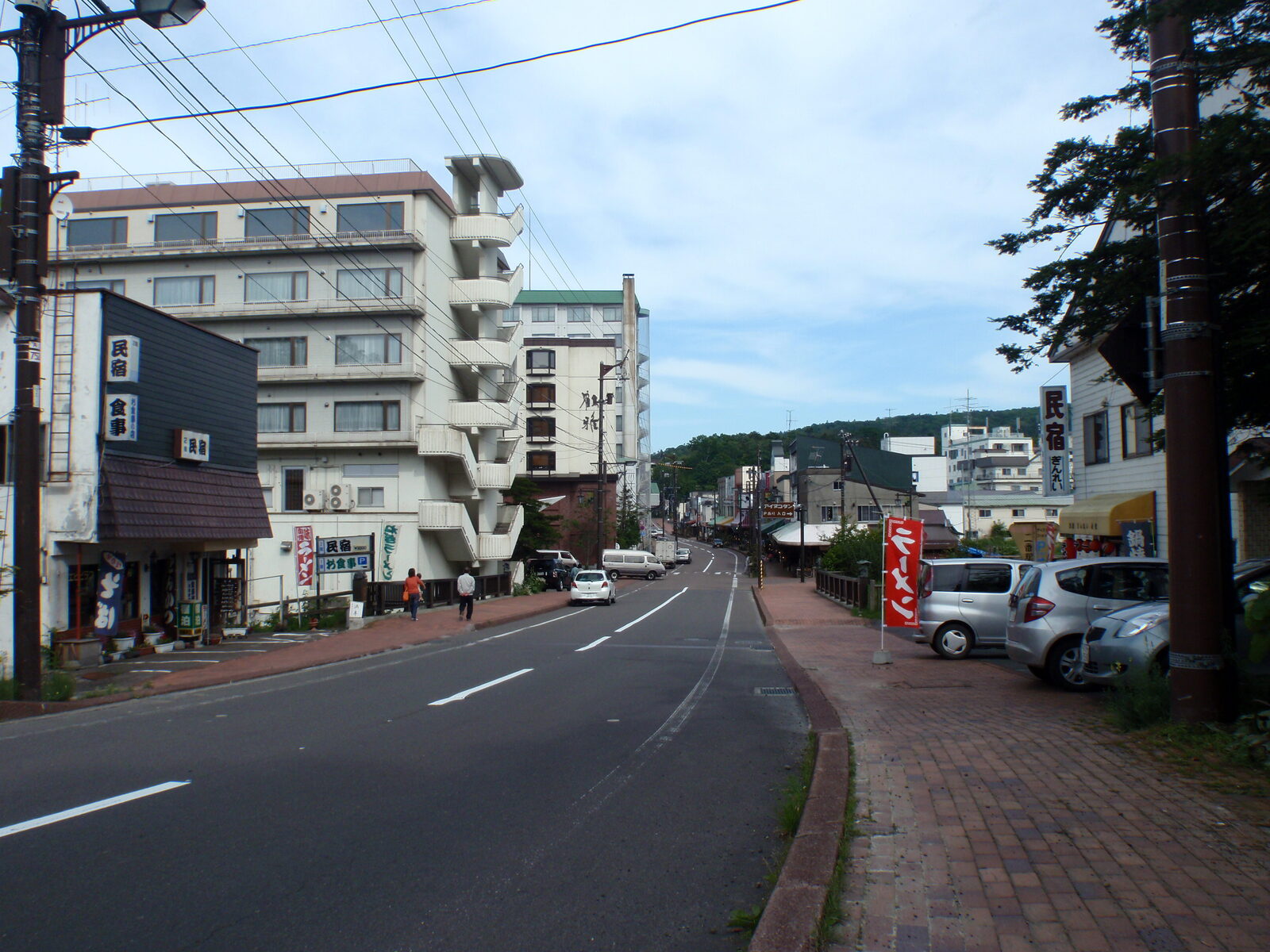 阿寒湖温泉街の街並み