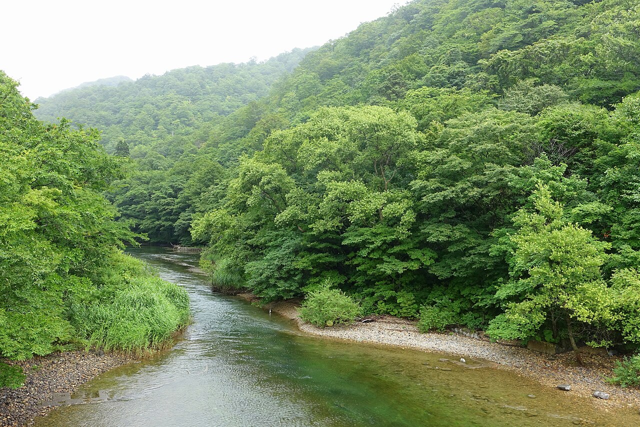 子ノ口付近、十和田湖から奥入瀬渓流が流れ出す源流部