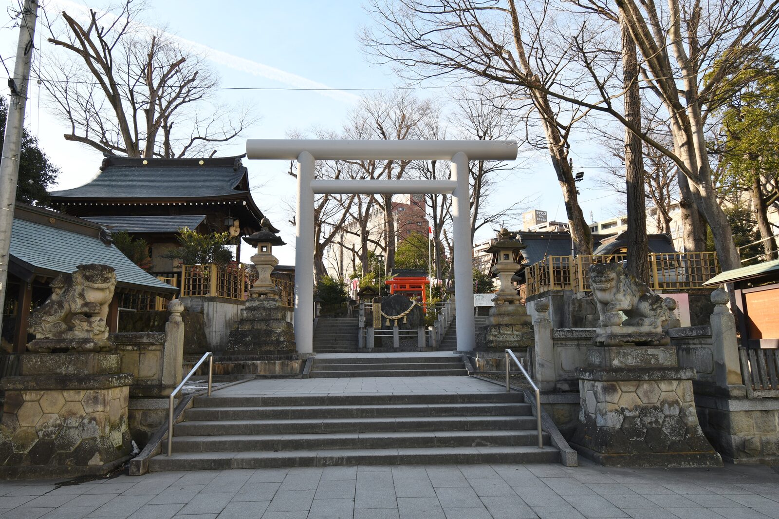 安積国造神社、境内へ続く鳥居