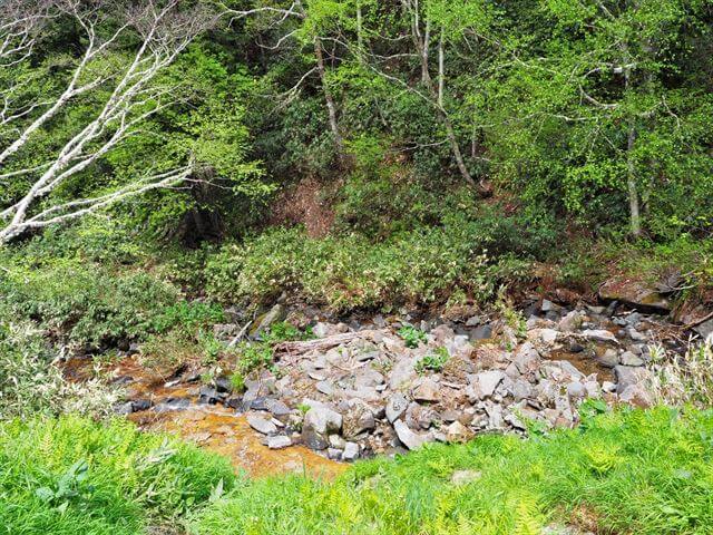 吹上露天の湯周辺の渓流と森