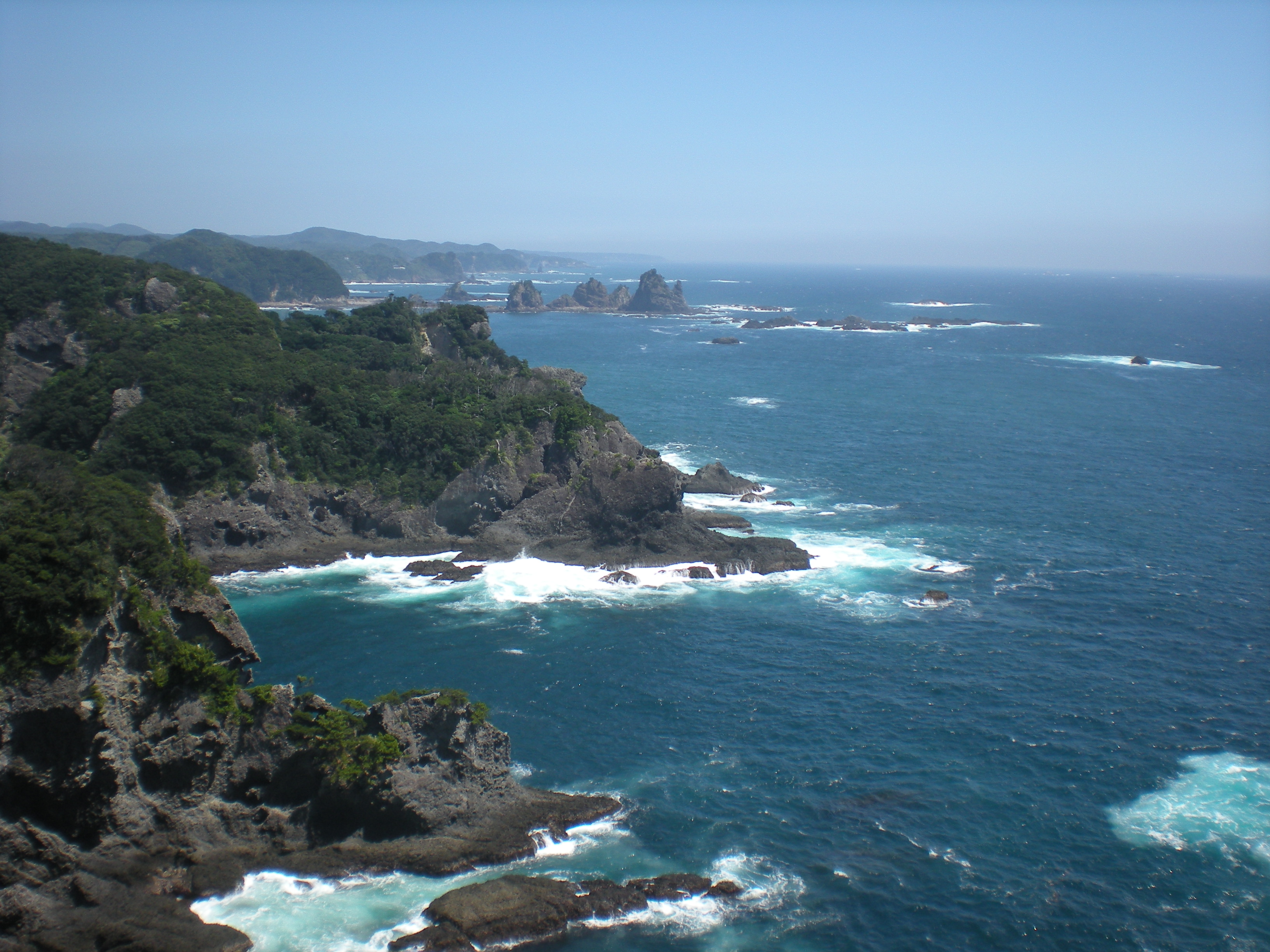 石廊崎から東北東方向に広がる海の眺望