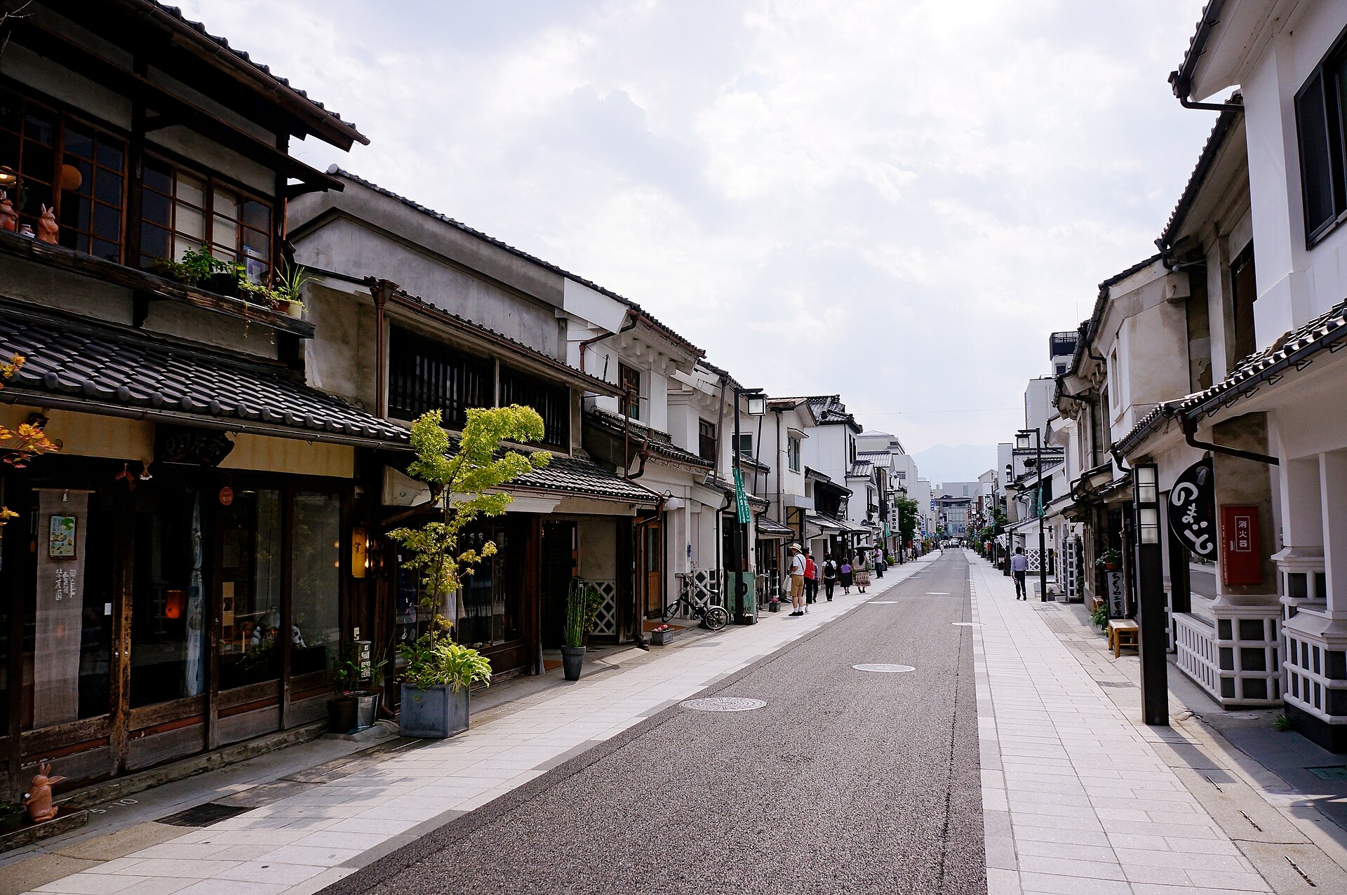中町通りのなまこ壁の土蔵造りの街並み