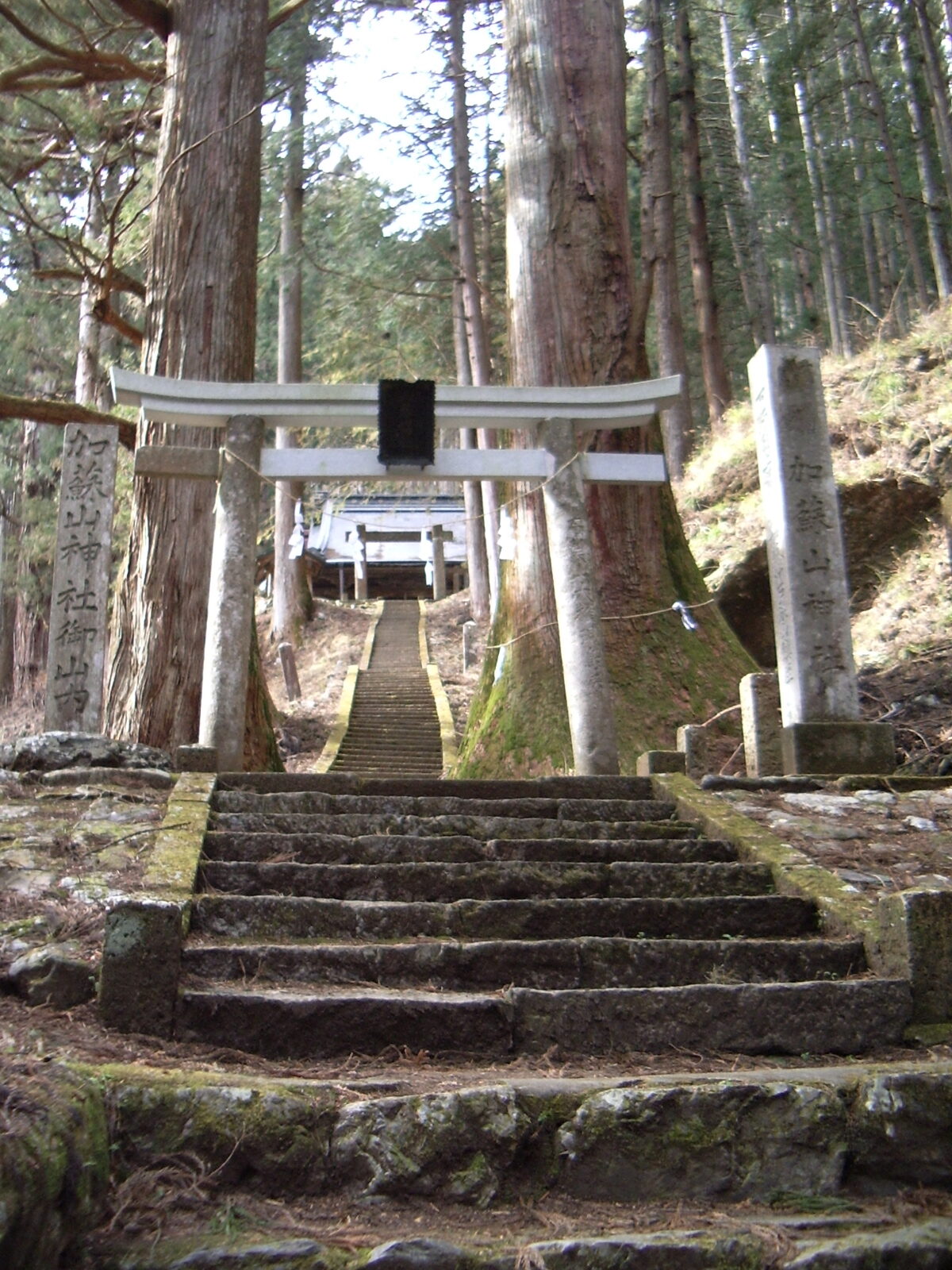 加蘇山神社の入口に立つ鳥居
