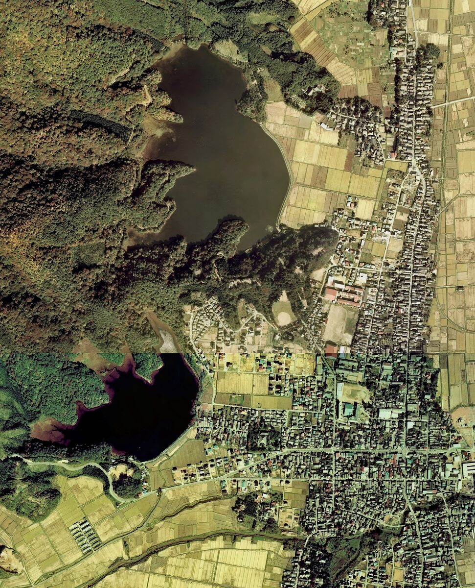 大山上池・下池の空撮（ラムサール条約登録湿地）