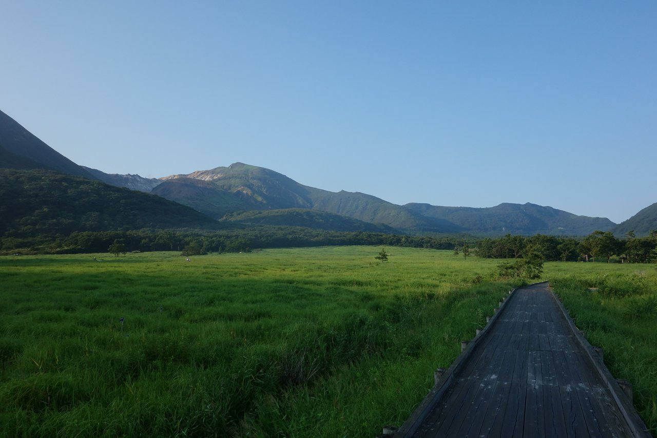 長者原周辺、やまなみハイウェイの高原風景