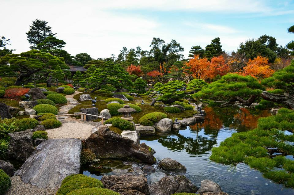 由志園の紅葉と池泉庭園