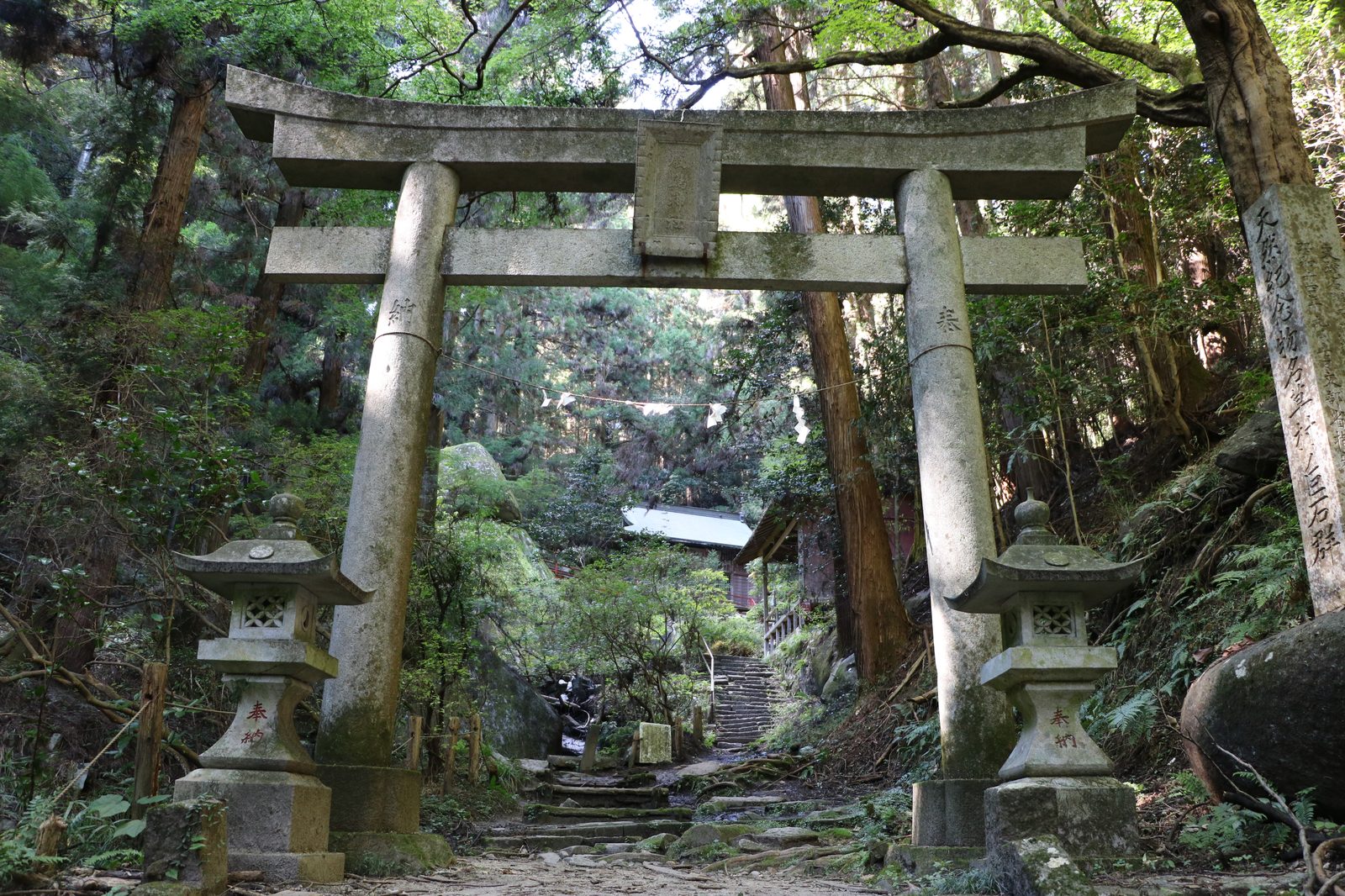 名草厳島神社の朱色の石鳥居