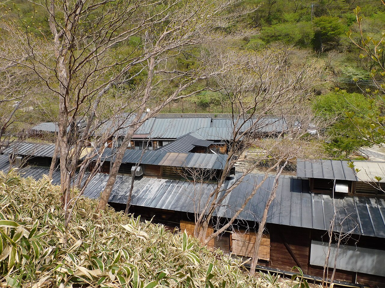 鹿の湯の木造湯屋