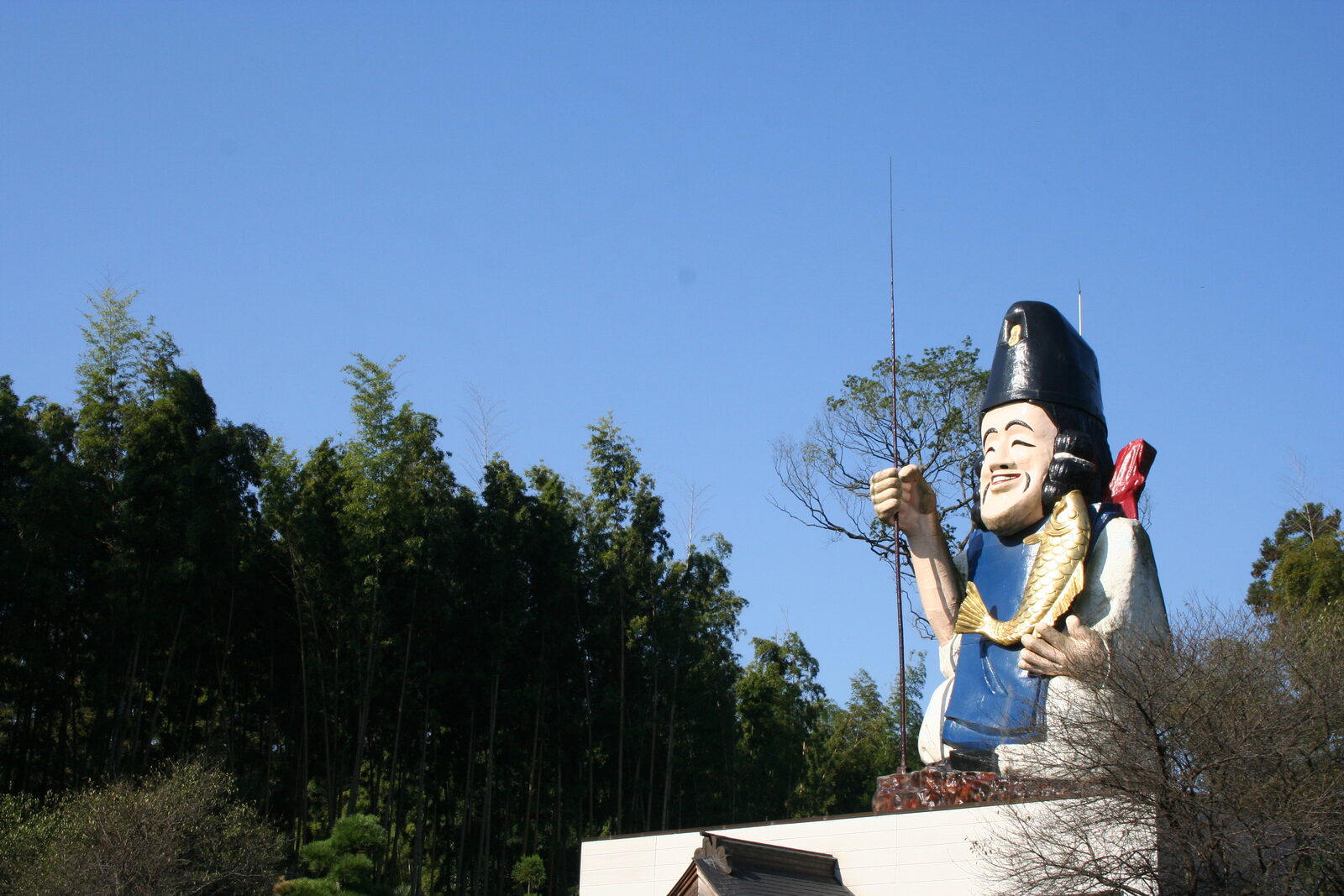 大前恵比寿神社の日本一えびす様を見上げたクローズアップ
