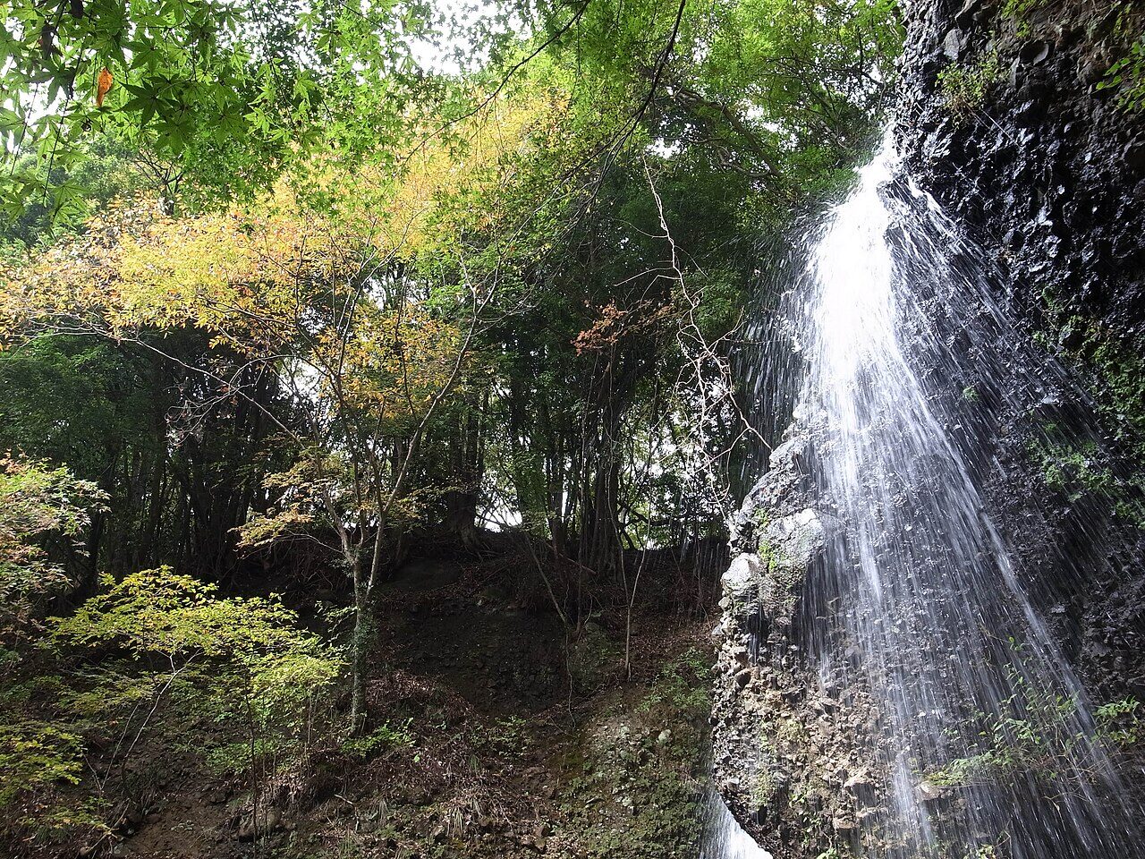 月待の滝の内部、胎内観音が祀られる空間