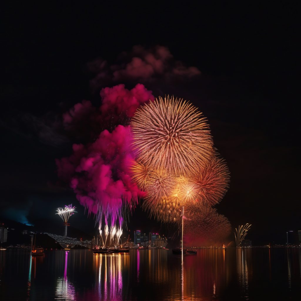 三沢基地LIGHTS on the LAKE花火打ち上げのイメージ