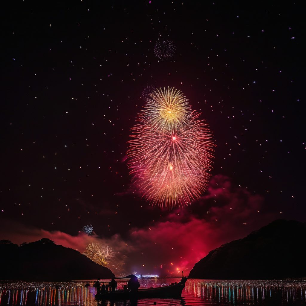 奥地の海のかーにばる海上打上花火のイメージ