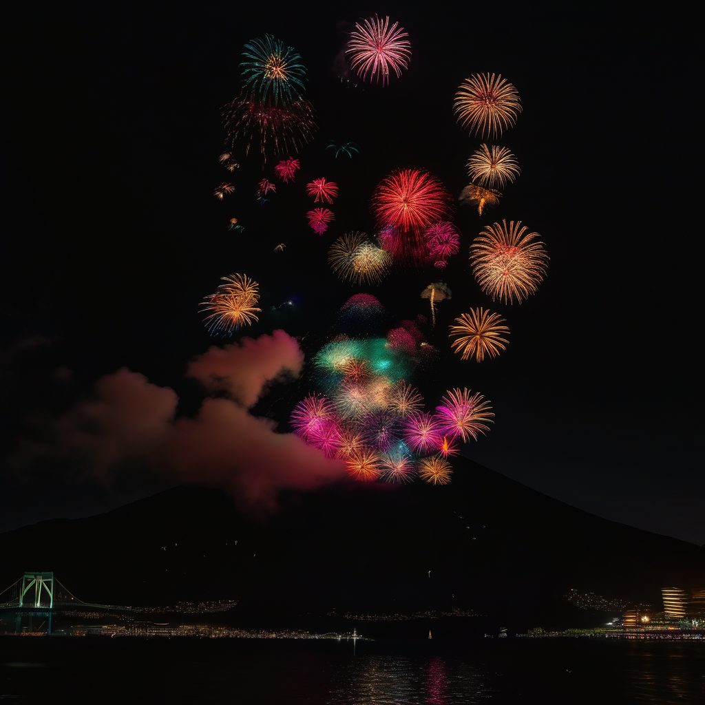 苗木あんどん祭り打ち上げ花火のイメージ