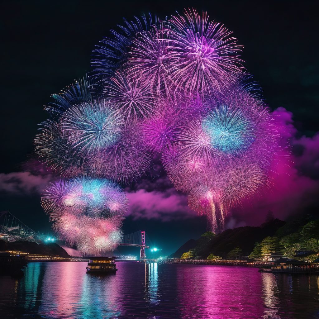 ほーらい祭りレーザーショー&花火のイメージ