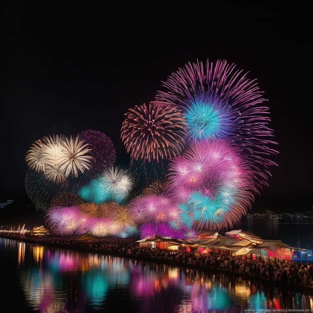 奥物部湖湖水祭花火打ち上げのイメージ