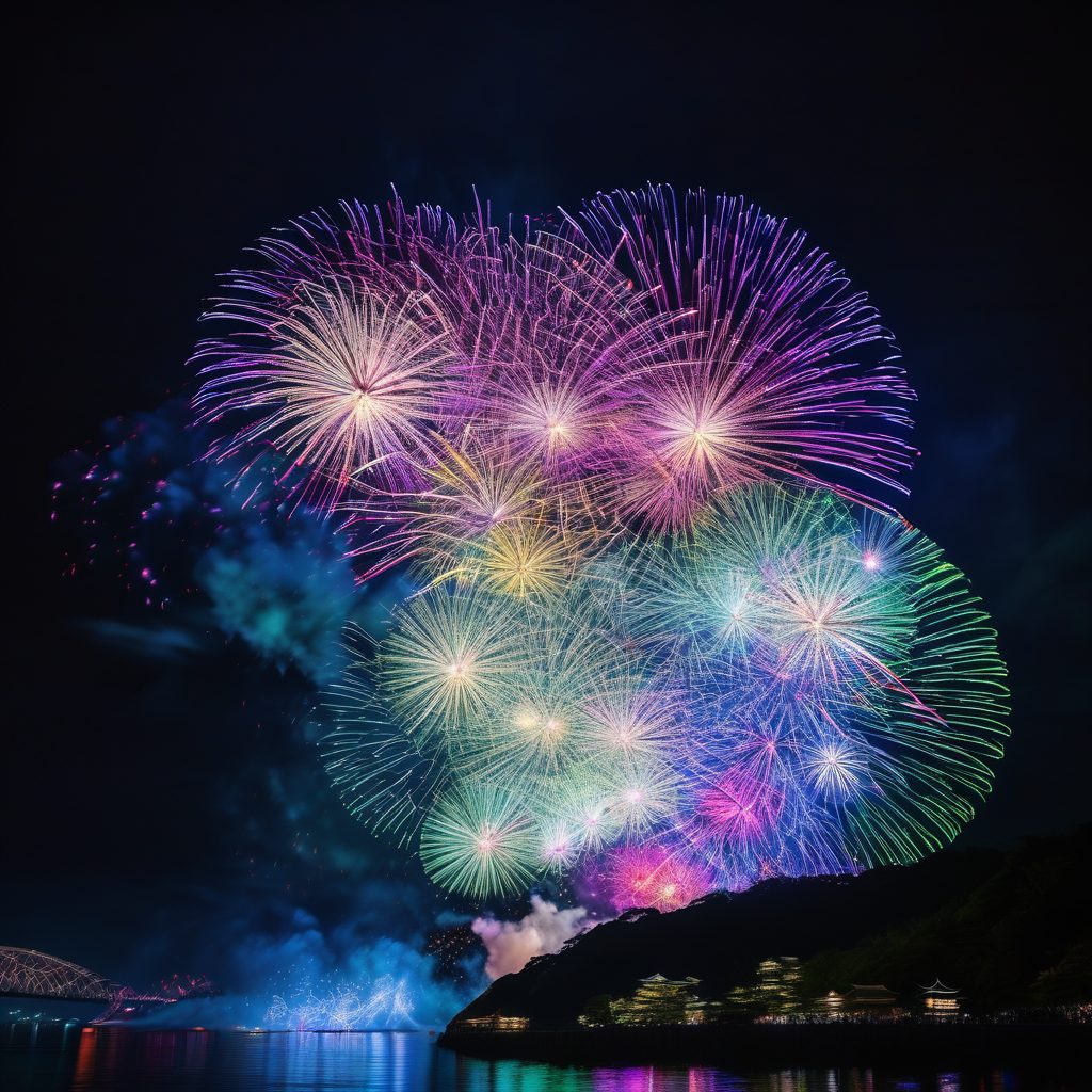 二見大祭しめなわ曳打ち上げ花火のイメージ