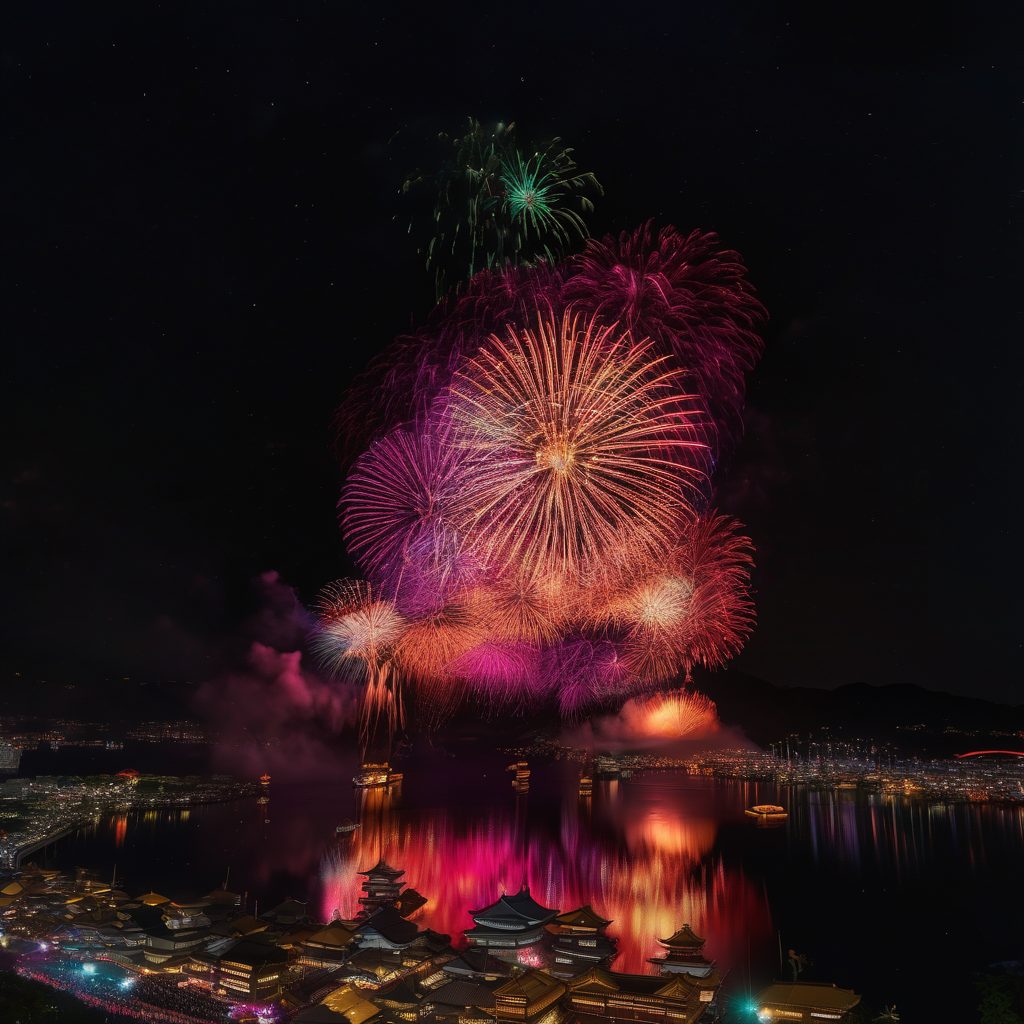 神前浦天王祭花火打ち上げのイメージ