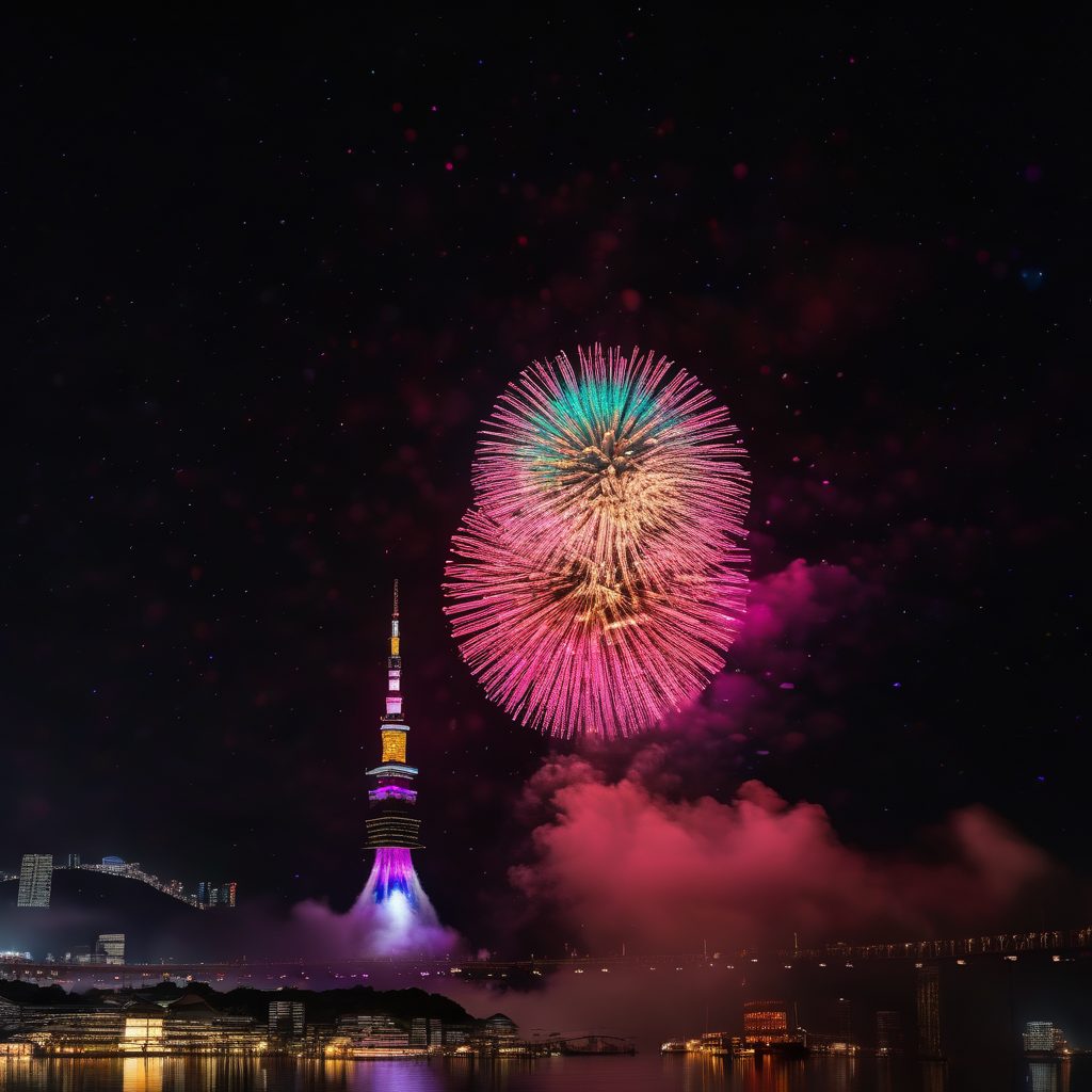 明野駐屯地納涼祭打ち上げ花火のイメージ