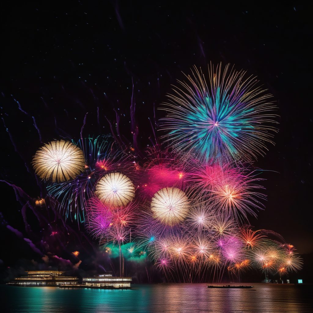 米海軍佐世保基地独立記念日イベント花火打ち上げのイメージ