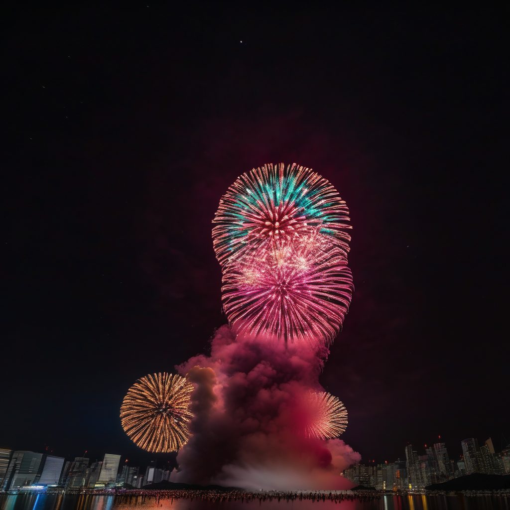 河合町ふるさと祭り打ち上げ花火のイメージ