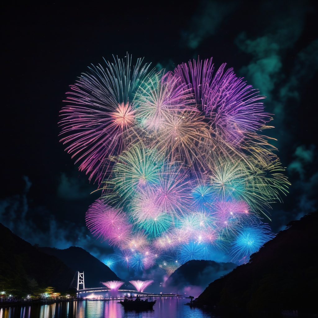 西川まつり大筒花火打上げのイメージ