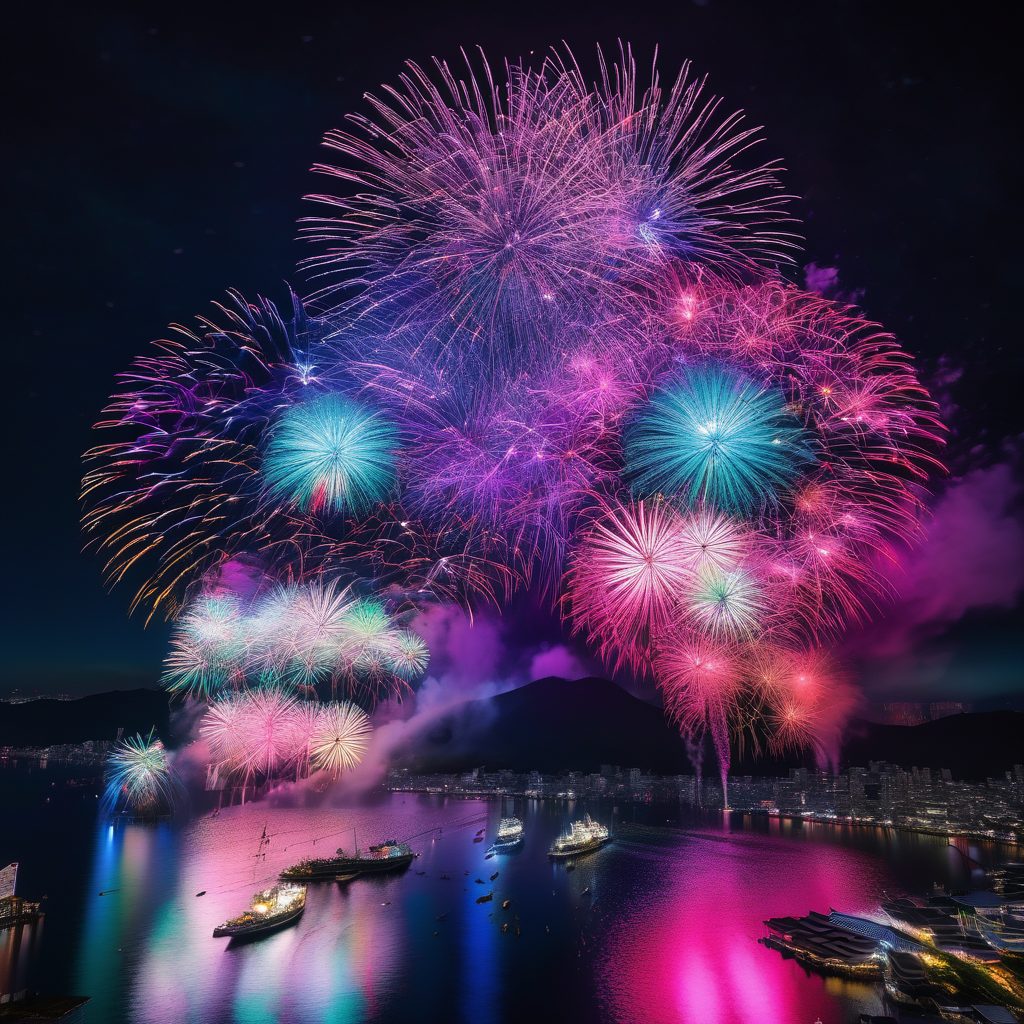 湯原温泉はんざき祭り花火打ち上げのイメージ