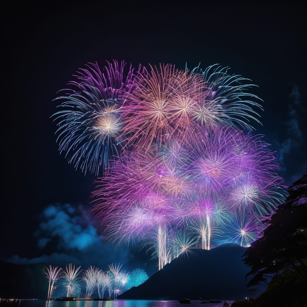 春日小夏まつり納涼大会花火打ち上げのイメージ