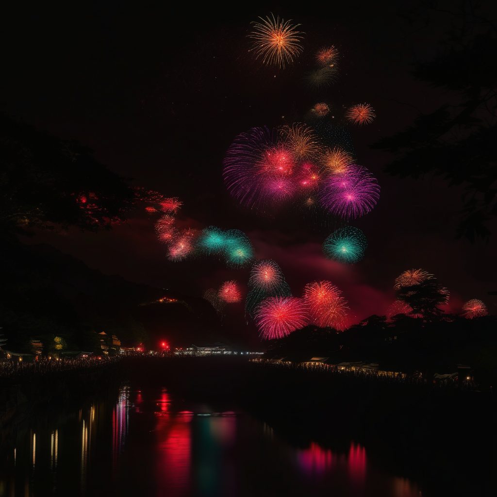 かたおか夏祭り花火打ち上げのイメージ