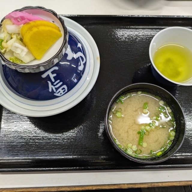 鍋屋の下仁田ネギ料理と味噌汁