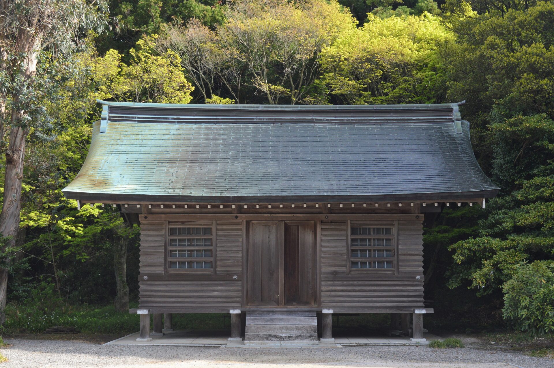 隠岐神社の境内に立つ社殿
