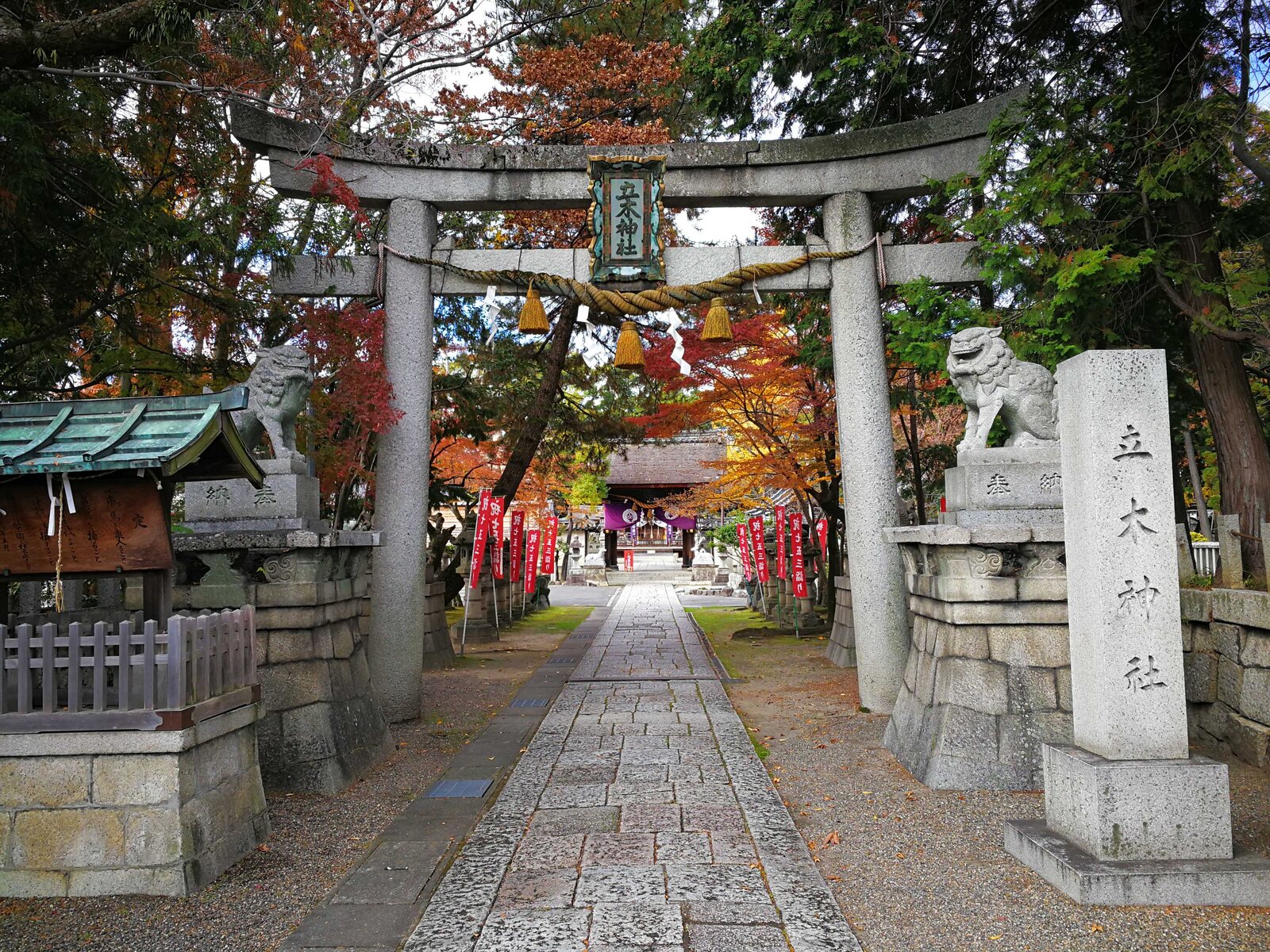 立木神社の鳥居と参道