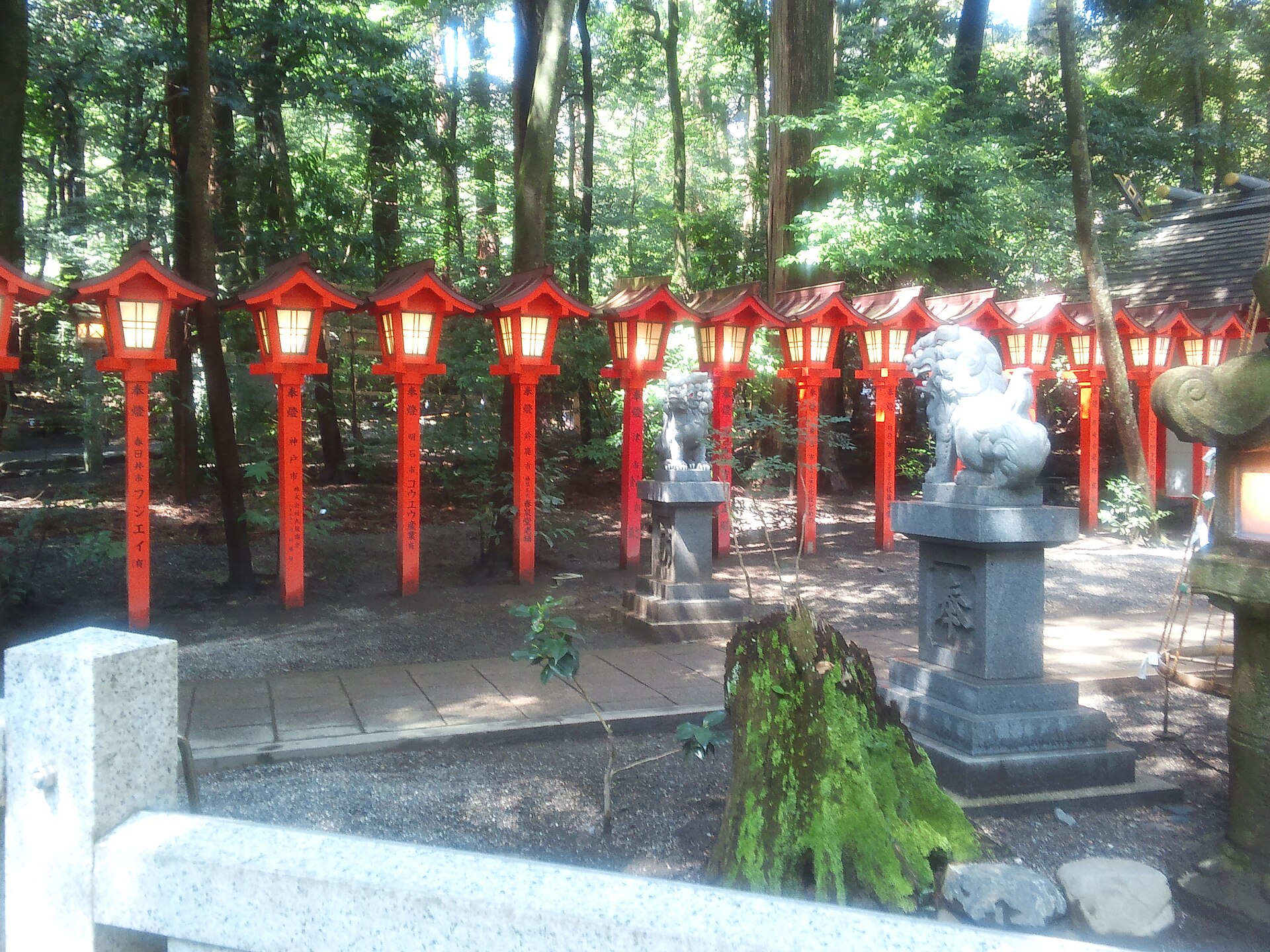 椿大神社の参道と灯籠