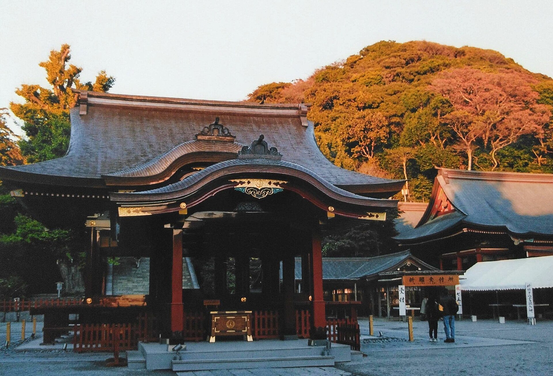 鶴岡八幡宮の舞殿と背後の本宮